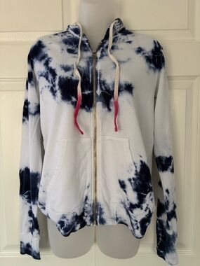 Soulcycle x Sundry Woman’s Full-Zip Hoodie Tie Dye Drawstring size Medium